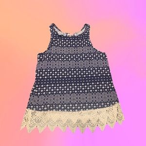 Maurices Lace up blue tank top